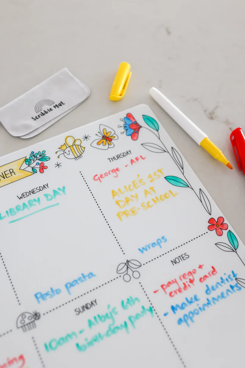 40x30cm Silicone Scribble Mat - Weekly Planner