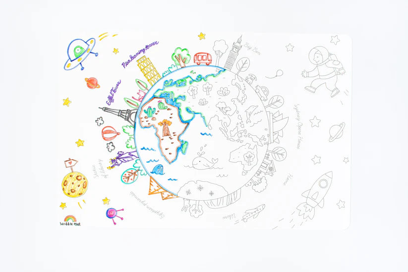 40x30cm Silicone Scribble Mat - Near and Far (mat only, no pens or pouches)