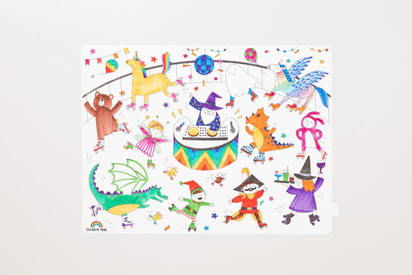 40x30cm Silicone Scribble Mat - Everyone's Invited (mat only, no pens or pouches)