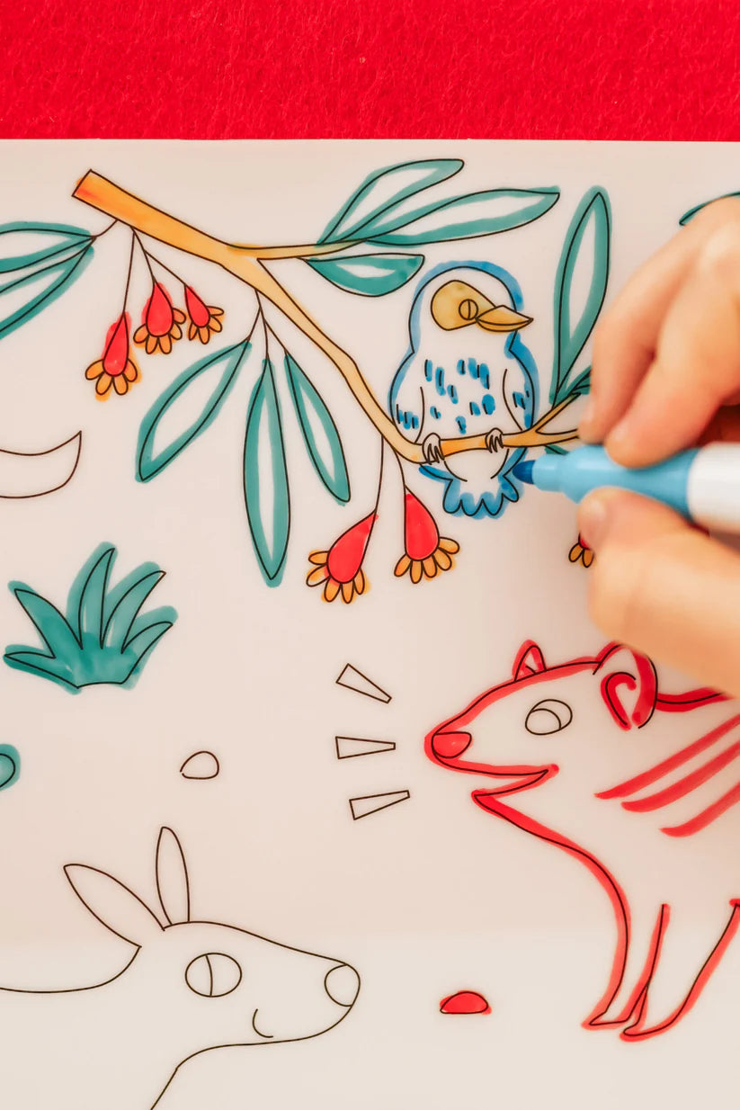 40x30cm Silicone Scribble Mat - Baby Australian Animals