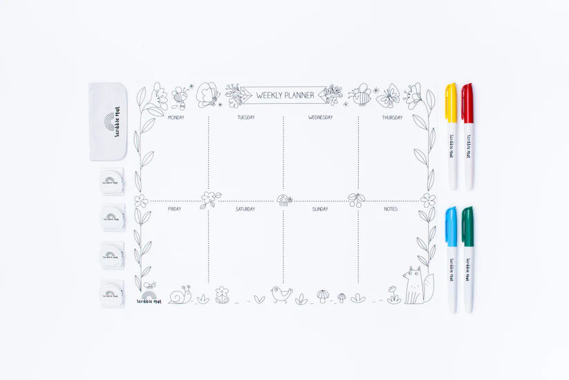 40x30cm Silicone Scribble Mat - Weekly Planner