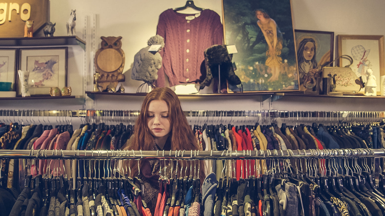 clothing rack in retail store