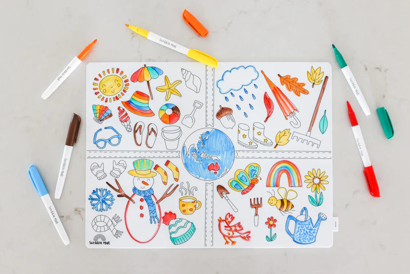 40x30cm Silicone Scribble Mat - Seasons