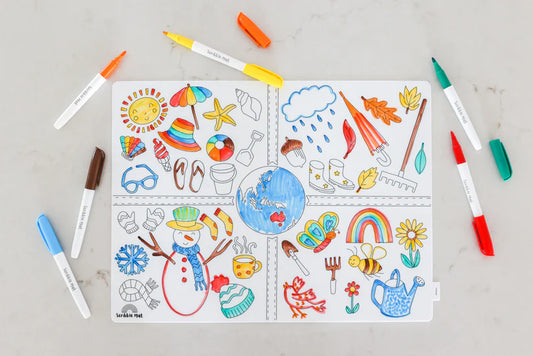 40x30cm Silicone Scribble Mat - Seasons