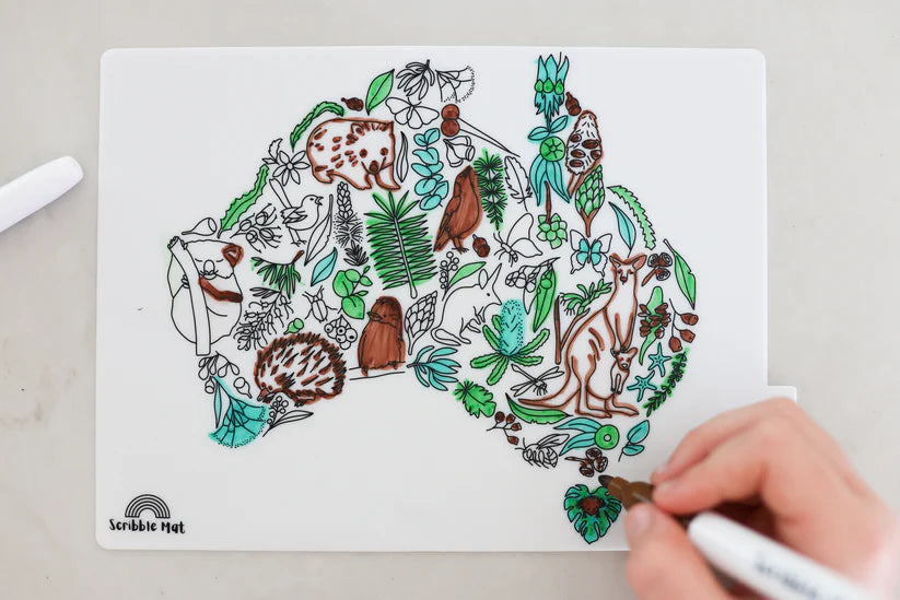 20x15cm Silicone Scribble Mat - Australian Map
