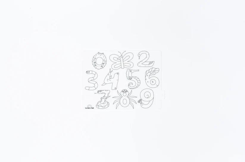 20x15cm Silicone Scribble Mat - Number Fun (mat only, no pens or pouches)