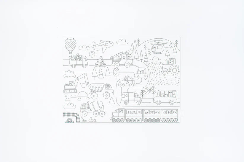 40x30cm Silicone Scribble Mat - Movers & Markers (mat only, no pens or pouches)