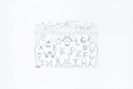 40x30cm Silicone Scribble Mat - Alphabet Acrobats (mat only, no pens or pouches)