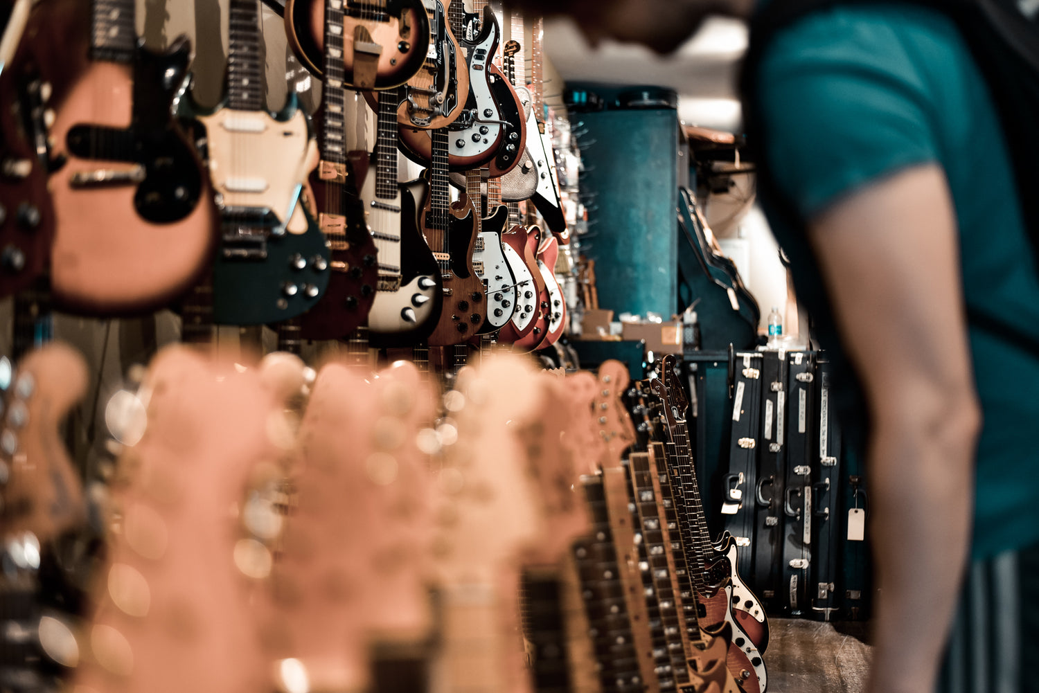 guitars in a retail store