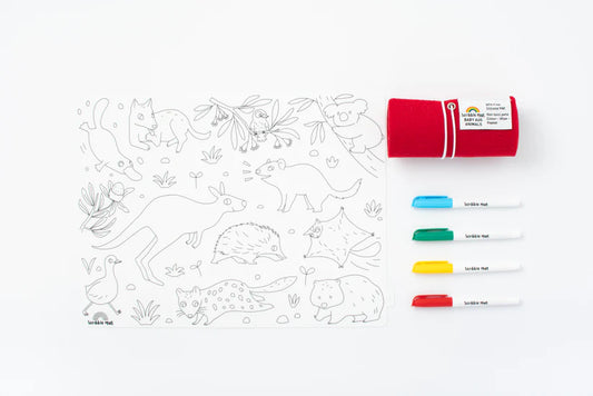40x30cm Silicone Scribble Mat - Baby Australian Animals