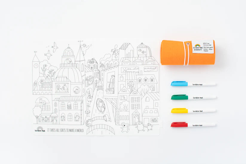40x30cm Silicone Scribble Mat - Diversity